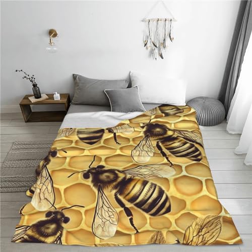 Couverture super douce Bees2 en micro polaire légère pour lit et canapé - 7