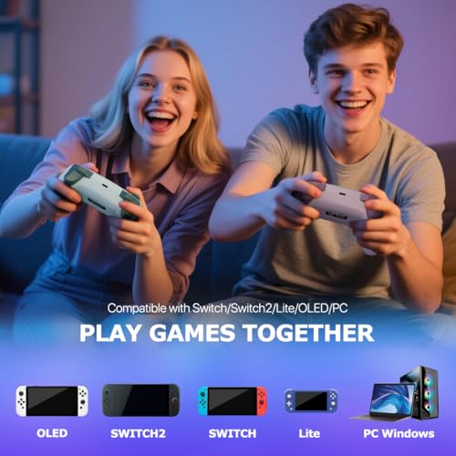 Image of Wireless Switch Controller for Switch /Switch 2 /Lite /OLED /PC Controller with 2.4G Adapter, Lake Blue Switch Controller with Hall Joysticks & Hall Triggers, Switch Pro Controller with Wake-up, 2 Back Programmable Buttons, Turbo Function