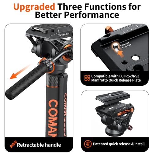 Famall DK327Q6-US Monopod With Feet, Coman Professional Video Camera Monopod Q6 thumb #1