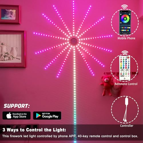 Luces LED Firework tiras 14 piezas RGBIC control APP miniatura 4