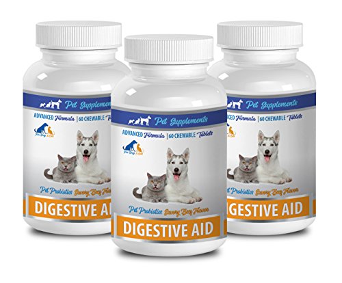 Digestive Support for Cats - PET Digestive AID - for Dogs and Cats - PET PROBIOTIC - Chews - pet Digestive enzymes - 3 Bottle (180 Treats)