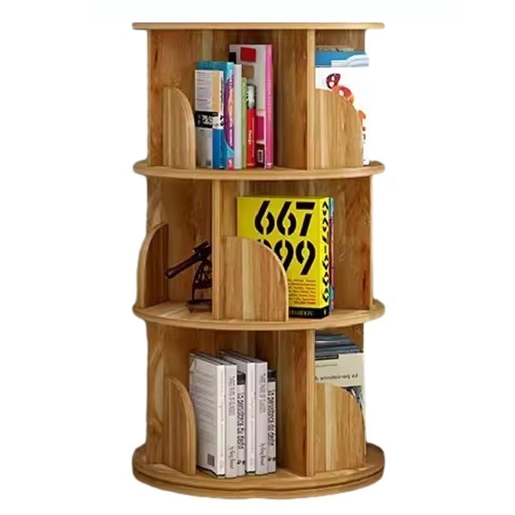 SZKTHD 2/3/4/5/6-Tier wood Rotatable Bookshelf Multifunctional 360 Degree Rotating Student Bookshelf Living Room Corner Multi-layer Storage Cabinet (40 * 98cm)