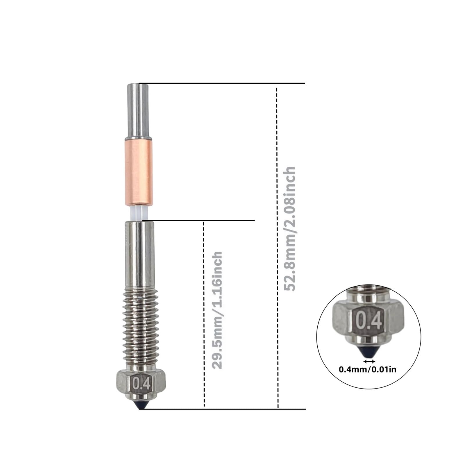 Compatible for QIDI, Q2/buse bimétallique combinée 0.2-0.8mm