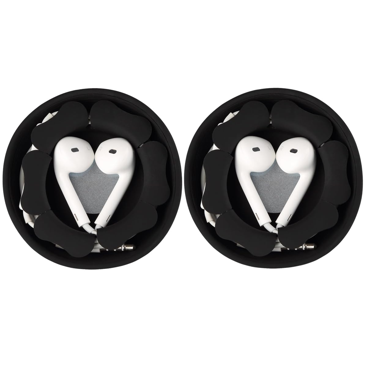 MAIRUI Earbud Case Holder 2 Packs Earphone Wired Headphone Organizer Wrap Silicone Magnetic Wire Wrapper Winder