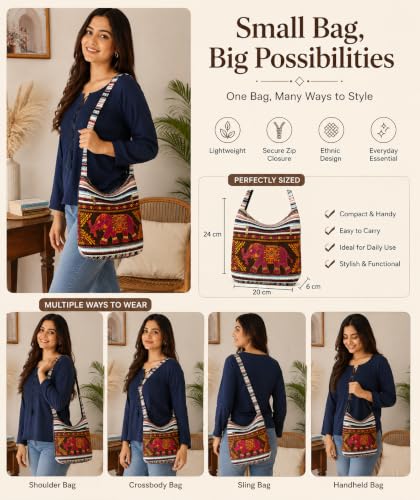 Image of SUVASANA Large Sling Shoulder Bag for Men Women Casual Comfortable Everyday Purse Travel Women's Cross-body Bags