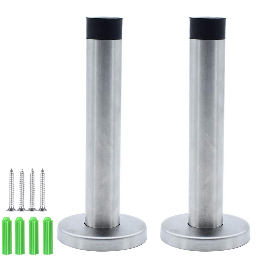 JaneYi (2 Pieces) Door Stopper Stainless Steel Door Stops Ø49x120mm