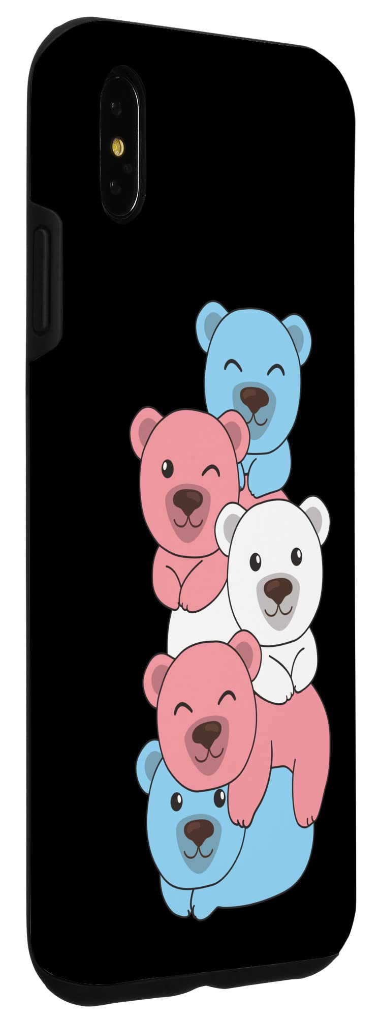 Society6 iPhone4/4S,5用 Bear Hug by Powerpig Colorful Bear Silicone Phone Case For iPhone 678 Plus XS XR