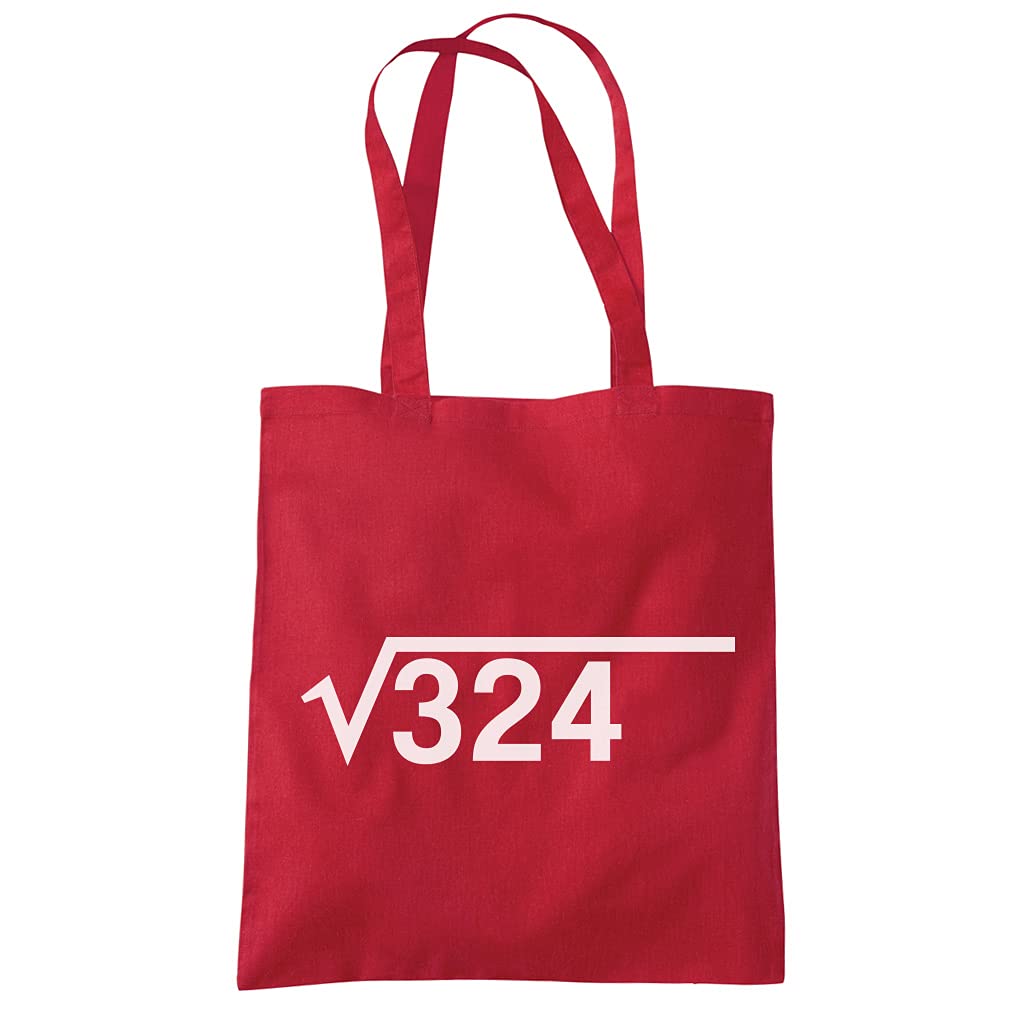 HotScamp 18th Birthday Square Root - Tote Shopping Bag - 18 Year Olds One size red
