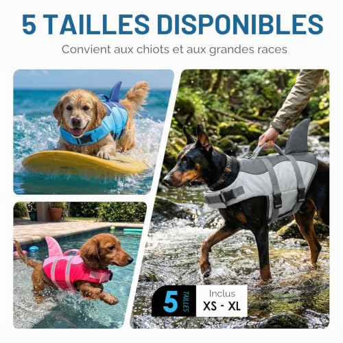 AOFITEE Gilet de Sauvetage pour Chien Ripstop pour la Natation, Gilet de sécurité pour Chien, Gilet de Sauvetage réfléchissant avec flottabilité supérieure et poignée de Sauvetage – vue 7