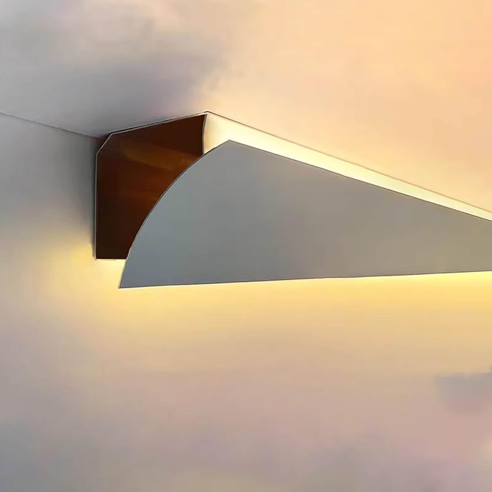 Profili per Strisce Led Profilo di Illuminazione per Modanatura a Corona a Canale Led, Illuminazione Indiretta a Led, Diffusore a Striscia Led per Soggiorno, Illuminazione a Battiscopa in Alluminio(4.