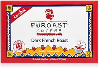 Puroast Low Acid Coffee Single-Serve Pods, French Roast, High Antioxidant, Compatible with Keurig 2.0 Coffee Makers (12 Count)