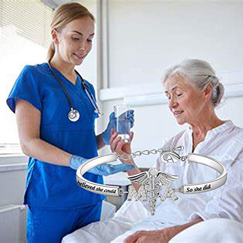 HOLLP MA Medical Assistant Graduation Gift Bracelet - She Believed She Could So She Did4