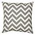 Rizzy Home T06161 poduszka dekoracyjna z nadrukiem Chevron z detalami, 45 na 45 cm, szara