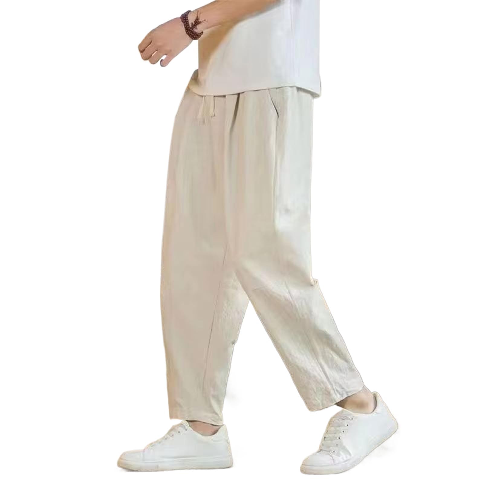 Estate Sottile Stile Cinese Lino Pantaloni Da Uomo Allentati Casual Pantaloni Lunghi Dritto Tubo Cotone Lino Pantaloni Gamba