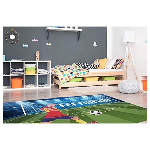Oedim Alfombra Personalizada Campo de Fútbol para Habitaciones PVC | 95 x 165 cm | Moqueta PVC | Suelo vinílico | Decoración del Hogar | Suelo de Protección Infantil