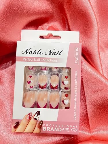 Twinaura Perfect Nail Collections, Fashion Press-On Nails Set, in multiple designs. Perfect for weddings, brunches, or everyday elegance (set of 1) (Blush & Love)