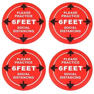 Cabilock 4 Stks PVC vloerbord Ronde Sticker Back- lijm Houden Afstand Warm Herinnering Waterdichte Vloersticker voor…