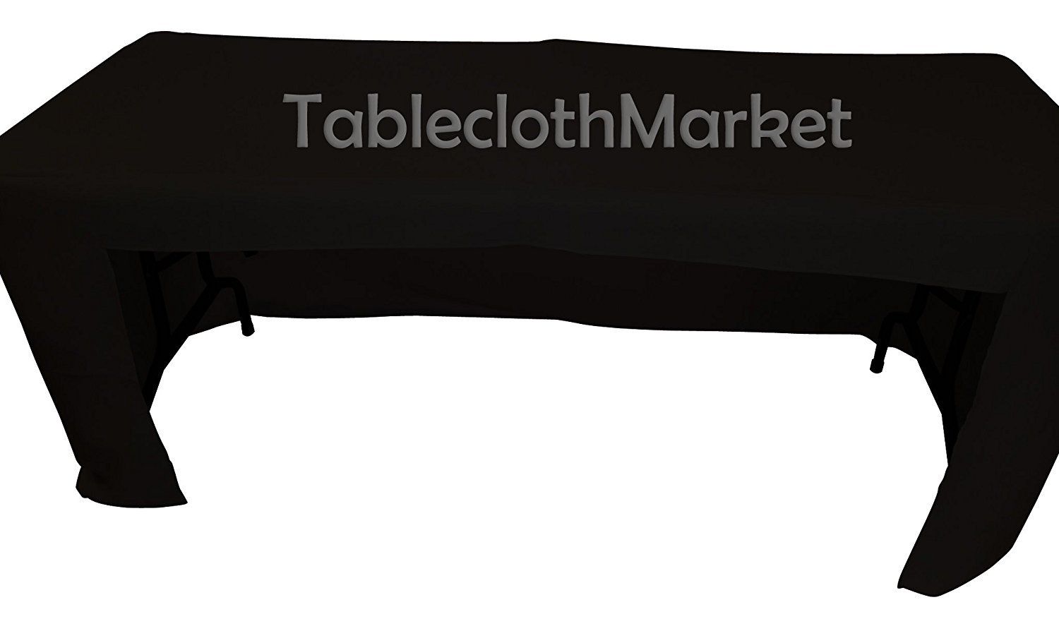 TEKTRUM 4 FT Rectangular Stretch Tablecloth - DJ Jacket Cover For Trade Show Tables, Premium Black Fabric