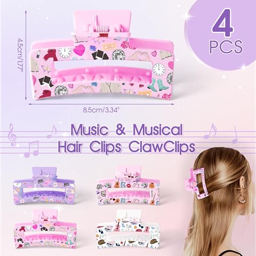 Pinzas de cabello rosas 4 piezas para mujer y niña miniatura 2
