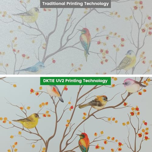 Image of DKTIE Stained Glass Window Film Non-Adhesive Static Cling 35.4in X 118.1in