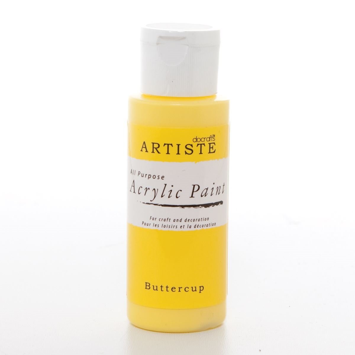 Artiste Acrylic Paint 59ml 2Oz Buttercup, Quick-Drying Professional Art, Craft and Hobby Artists Paint, Vibrant Colour, Water-Based Paints Cover All Surfaces with Ease, Ideal for Travel Artists