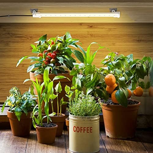 Sondiko LED Grow Light Strip, Auto On&Off Every Day Grow Light Sunlike with Upgraded Controller, 48 LEDs, 4 Dimmable Levels for Indoor Plants 2 Pack