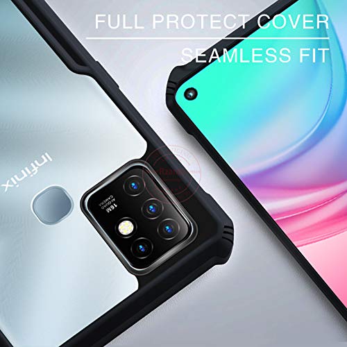 Image of REALCASE Hot 10 Back Cover, Silicone & Acrylic Hard Transparent Bumper Back Case Cover for Infinix Hot 10 (X-Black)
