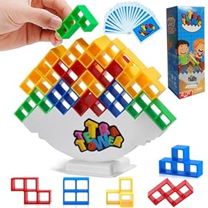32 Pcs Tetra Tower Balance Stacking Game, Board Game for 1-4 Players Family Games, Parties, Travel Kids & Adults Toys