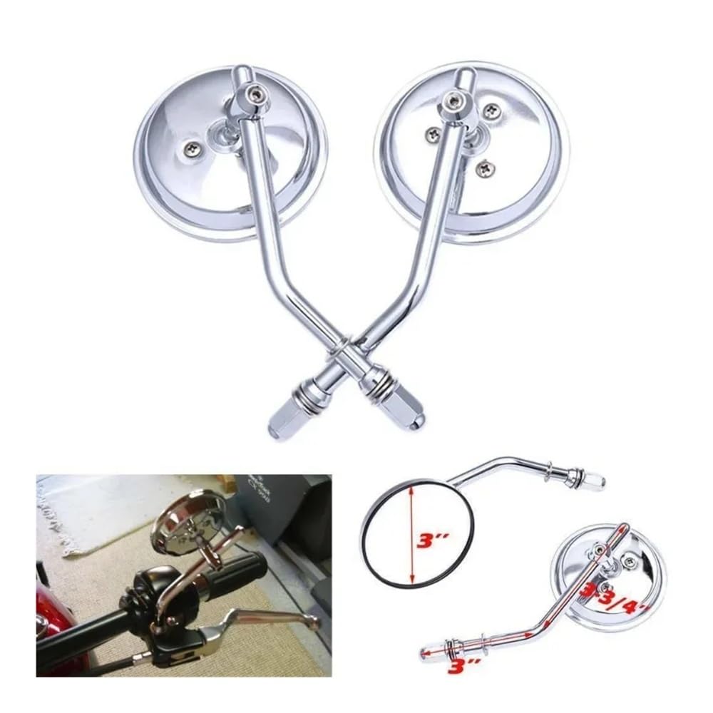 motos Miroir vélo Rétroviseurs Latéraux Ronds Moto, 2 Pièces, 8 Mm, Pour Sportster, Pour Dyna XL883, 1200 Pour Bobber
