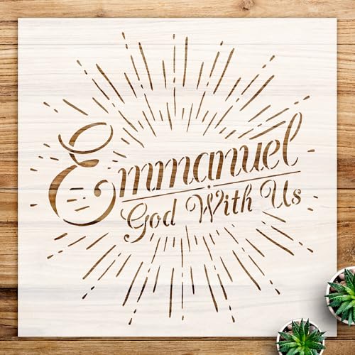 Emmanuel god with us Stencil Pattern for Wood Signs and Holiday Decor, Reusable Template for Painting and Word Art Projects - Size A4 (8.5