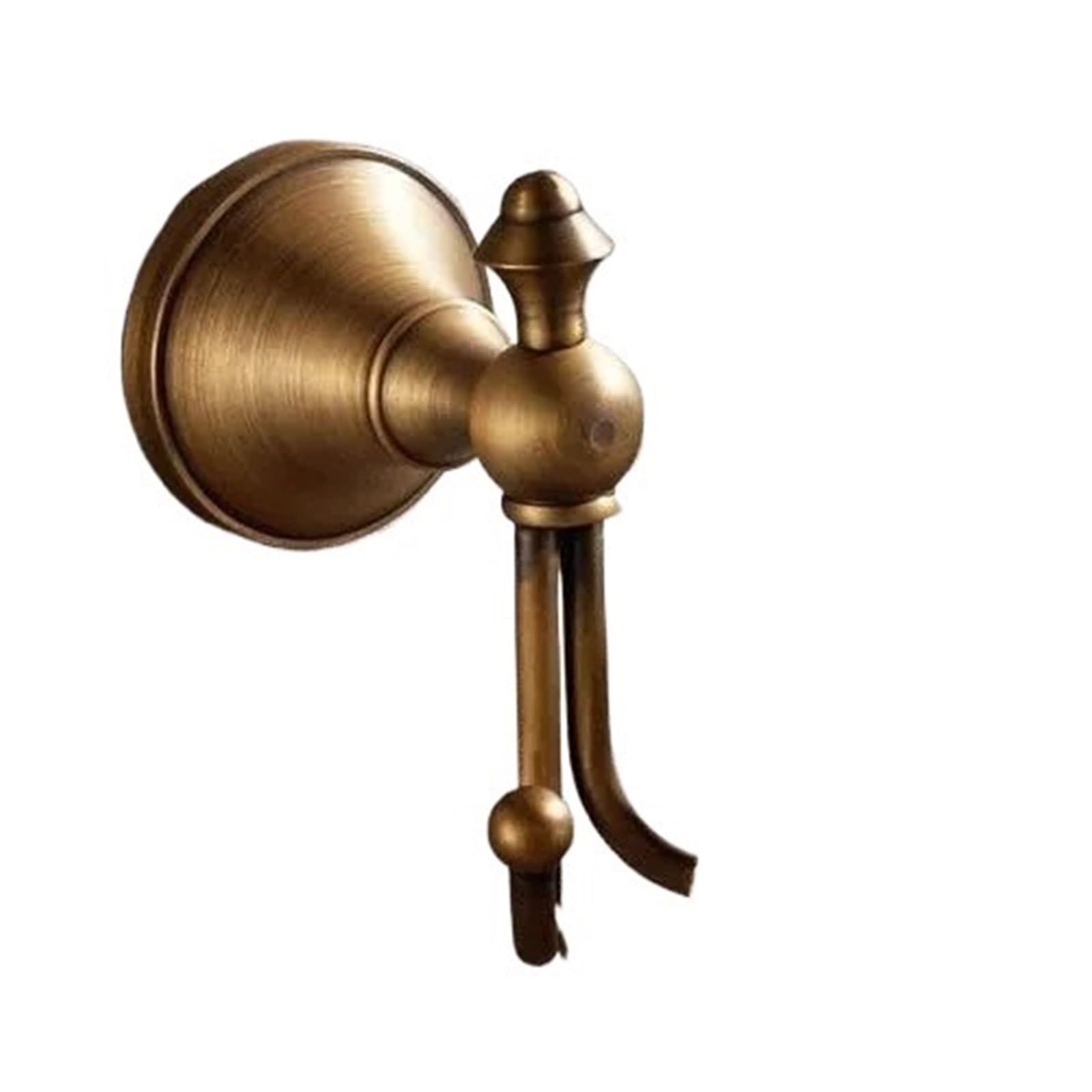 Mohuied Bronze Brass Robe Hooks Copy Antique Brass Towel Bathroom Bathrobe Double Jacket Hanger Vintage Style Wall Hook For Hanging Coat Robe Keys Clothes Bags(Bronze)