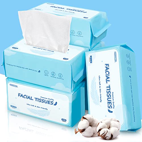Image of Face Towels, 600 Count Disposable Biodegradable Face Towel, Lint- free Makeup Remover Dry Wipes, Multi-Purpose Face Washcloths for Washing Face, Sensitive Skin & Travel