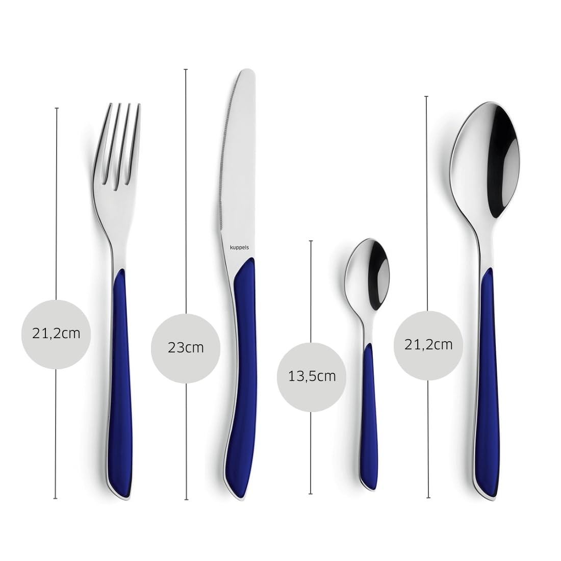 Kuppels Prisma - Set de cubiertos para 6 personas, 24 piezas de acero inoxidable pulido