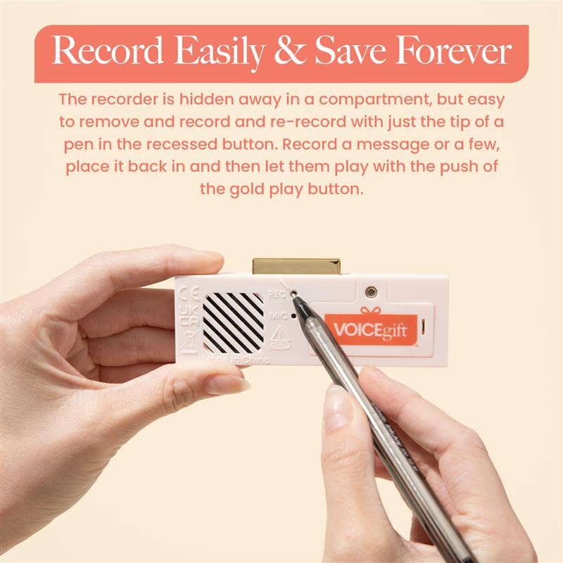 VOICEGIFT 60 Seconds Voice Recordable Storage Box for Collections - Audio Recording Storage Place for all Jewelry Items - Natural - Image 2