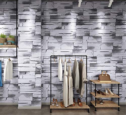 Parati Wallpaper 3D Adesivi Parete Muralescarta Da Parati Grigia Del Mattone Dell'Oggetto D'Antiquariato Del Ristorante Del Negozio Dell'Abbigliamento Della Carta Da Parati Del Vento Del Modello Del Vecchio Mattone Di Marmo Antico