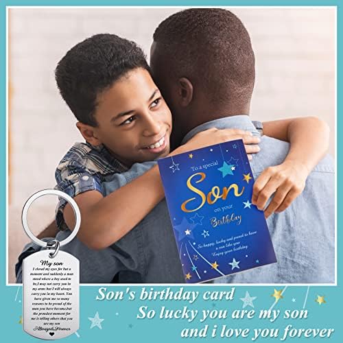 Son Birthday Card Son Keyring Gifts from Mum Dad Inspirational Son Keyring Encouragement Son Gifts Birthday Present for Son Adult Birthday Christmas Graduation Present Supplies