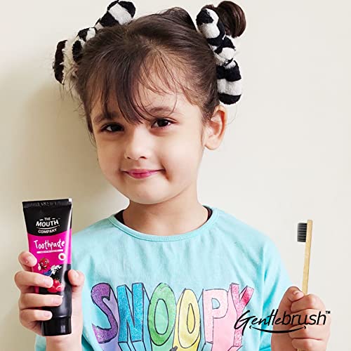 Image of Premium Bamboo Toothbrush for KIDS | Flat and Low Pressure with Charcoal Activated Bristles - Pack of 4