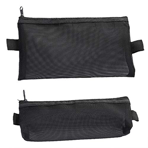 Preisvergleich Produktbild 2 Stück Netz-Reißverschlusstasche Federmäppchen Aufbewahrungstasche transparent Netz-Organizer Kosmetik Kulturbeutel Schreibwaren Beutel Büro Schule Zubehör (schwarz) Schwarz