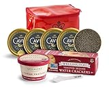 TSAR CAVIAR Black Caviar Set âAmur Riverâ 30g x 4 - OVERNIGHT DELIVERY - Black Caviar Sturgeon - Light-Salted Osetra Caviar Eggs - Gourmet Food Gifts - Malossol Fish Roe