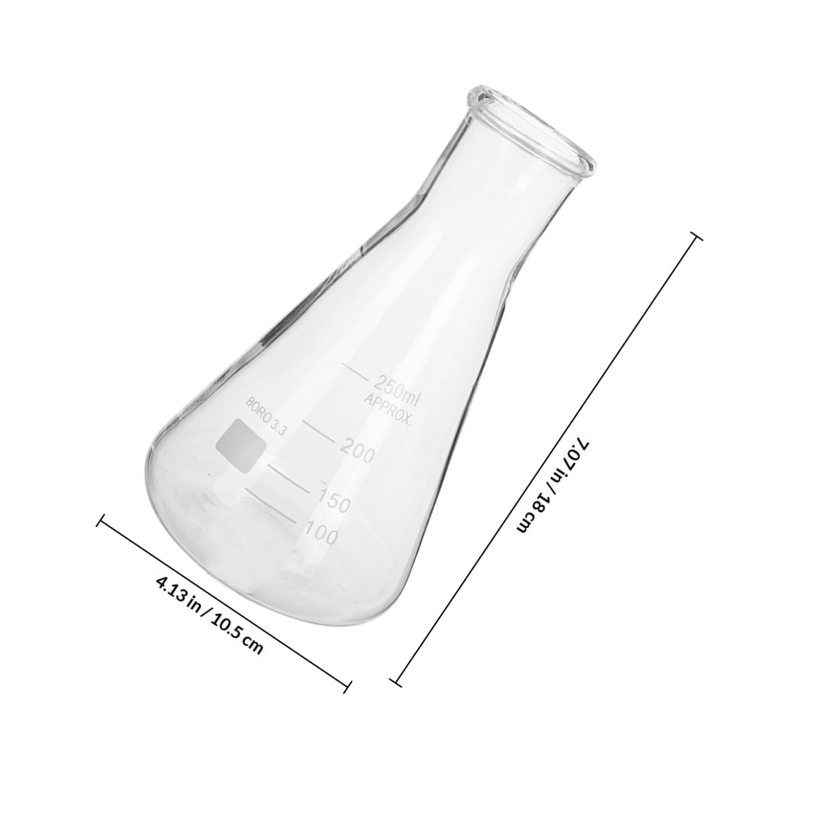 YARNOW Set 5 Pezzi Matracci Conici in Vetro Borosilicato Graduati Resistente Alte Temperature Capacità 50ml 150ml 250ml 500ml 1l Base Triangolare per Esperimenti di Laboratorio