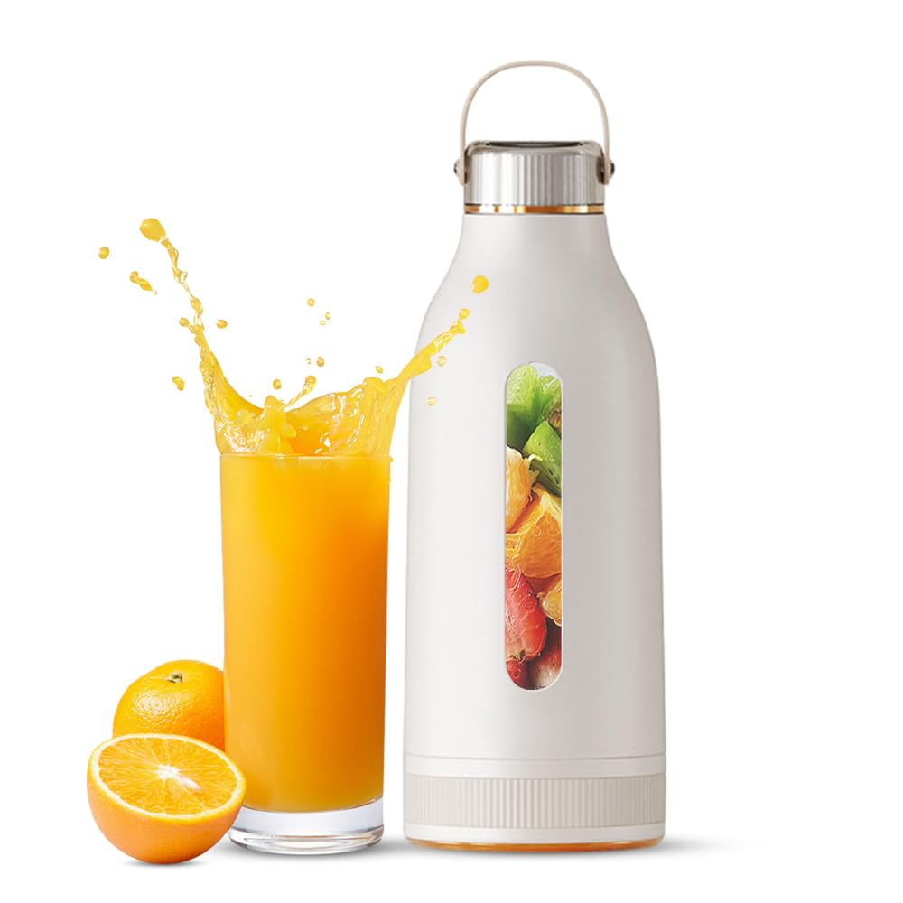 Yosoo Portable Blender 80W Crush Ice with 1500mAh Rechargeable Battery 4 Blades 14 Oz Smoothie Maker for Sports