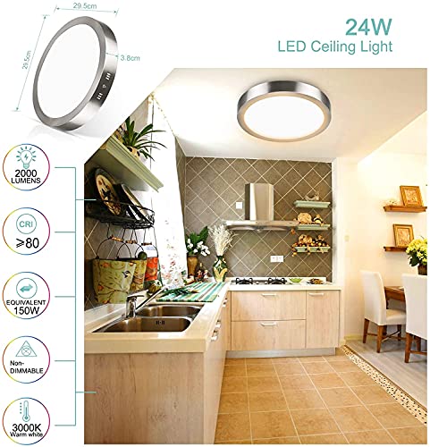 Plafonnier LED rond au profil minimaliste avec raccords de surface - 4