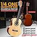 Pyle Beginner Acoustic Guitar Kit, 1/4 Junior Size All Wood Instrument for Kids, Adults, 30
