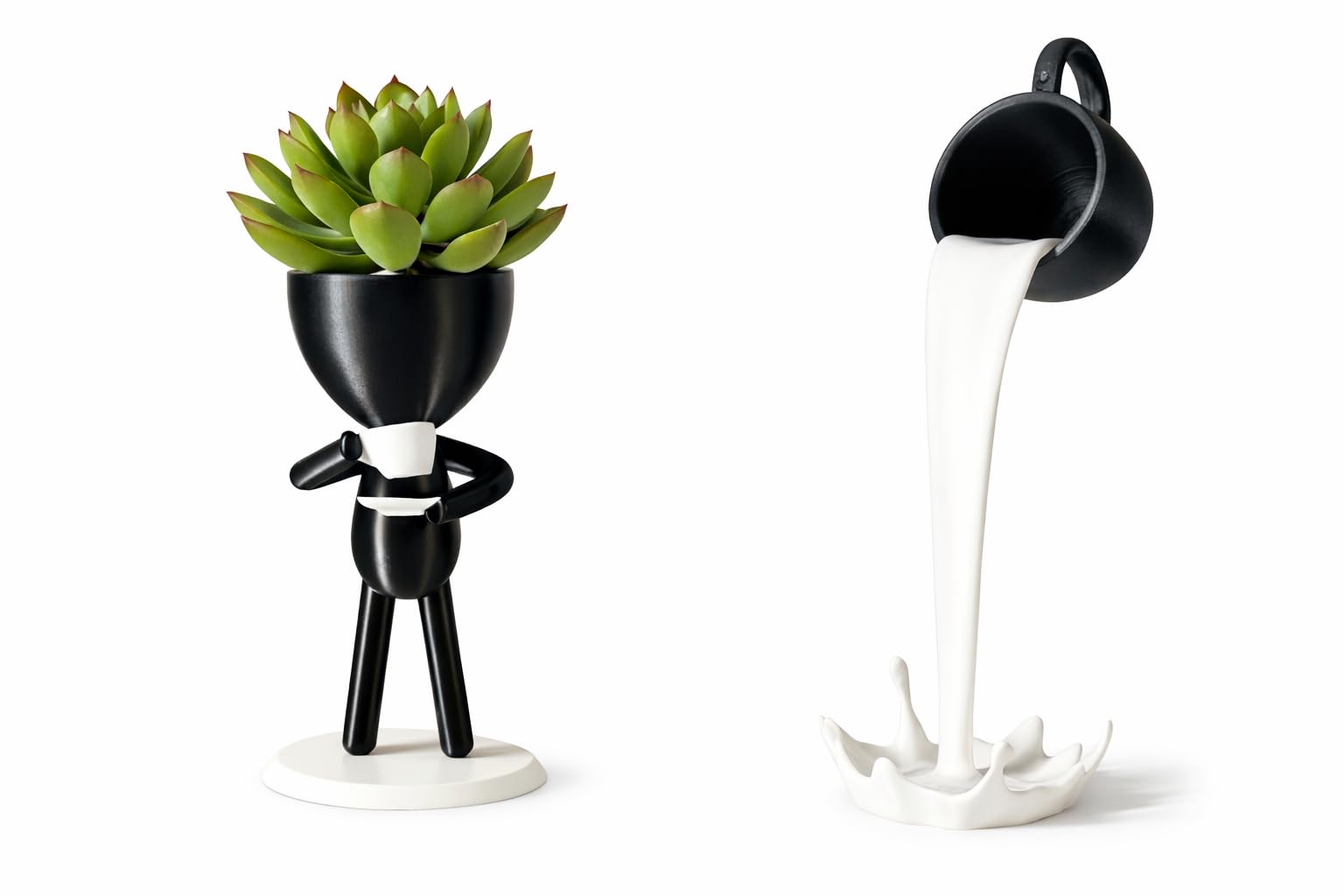 Generico Decorazione Angolo Caffè Set 4 Pezzi - Scritta Coffee, Tazza Sospesa, Omino Decorativo - Accessori Arredo Cucina e Bar Moderno