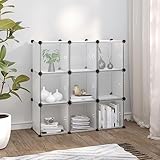 techpo mobili casa strumenti storage cube organizer con 9 cubi e ante in pp trasparente