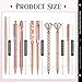 Supervitae 8 Pcs Rose Gold Ballpoint Pen Women School Stationery Gifts Journaling Liquid Sand Glitter Black Ink Pens Bridal Shower Gifts for Wedding Office Desk Supplies