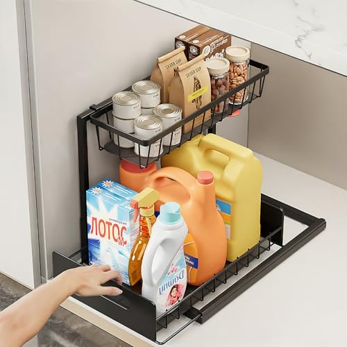 Catálogo de Almacenaje bajo fregadero los mejores 10. 46 ALIMOTA Organizador Debajo del Fregadero,Mueble para tarja de Cocina,Almacenaje Bajo El Armario En Forma De L a Prueba De Óxido,Diseño Deslizante, extraíble para...