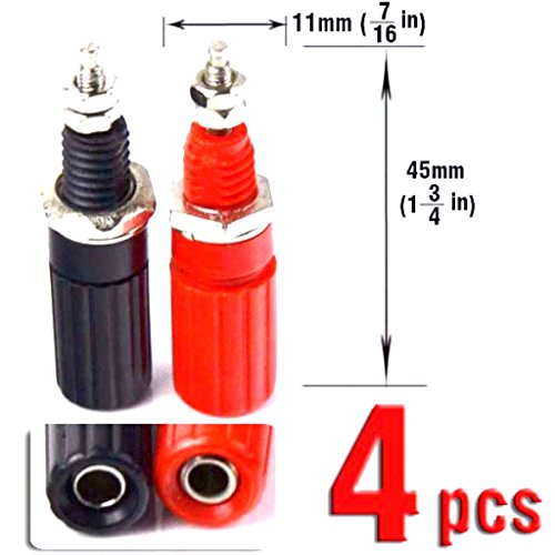 Cess Amplifier Terminal Connector Binding Post Banana Plug Jack Socket Panel/Chassis Mount Connectors - Length:1.8" (4 Pack) #TOP1