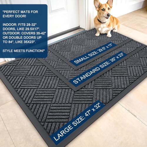 Image of OLANLY Front Door Mat Outside Entrance 35x23, Waterproof Heavy-Duty Doormat
