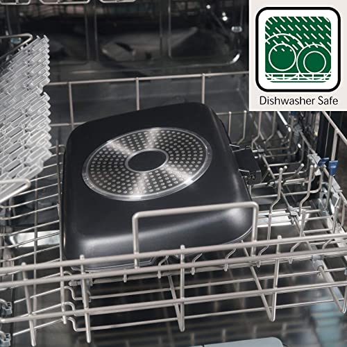 S·Kitchn 2210342404 Grill Pan With Folding Handle, Nonstick Grill Pan For Stove Tops, Induction Compatible Kbbq Grill Pan With Pour Spouts, Indoor Rectangle Bbq Grilling Pan thumb #5